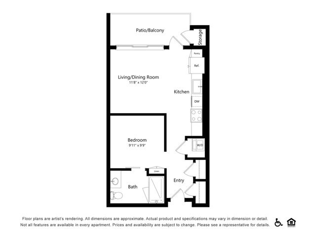 S1 | Studio | 565 sf