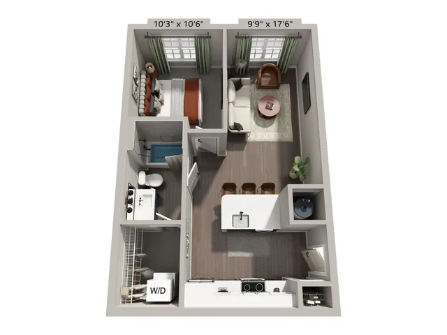 A1 | 1x1 | 580 sf