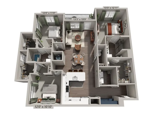 C1 | 2x2.5 | 1458 sf
