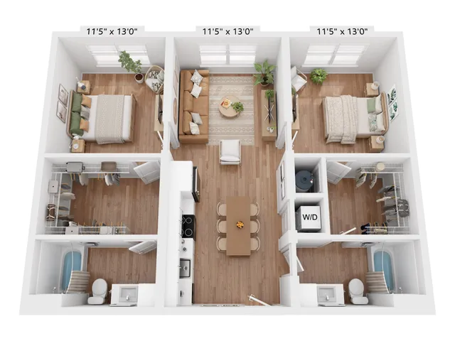 B1 | 2x2 | 994 sf