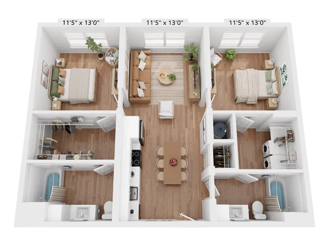 B1H | 2x2 | 994 sf