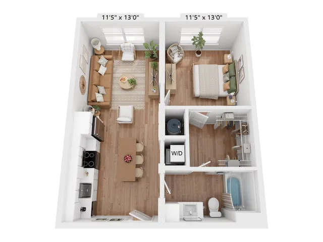 A1 | 1x1 | 662 sf