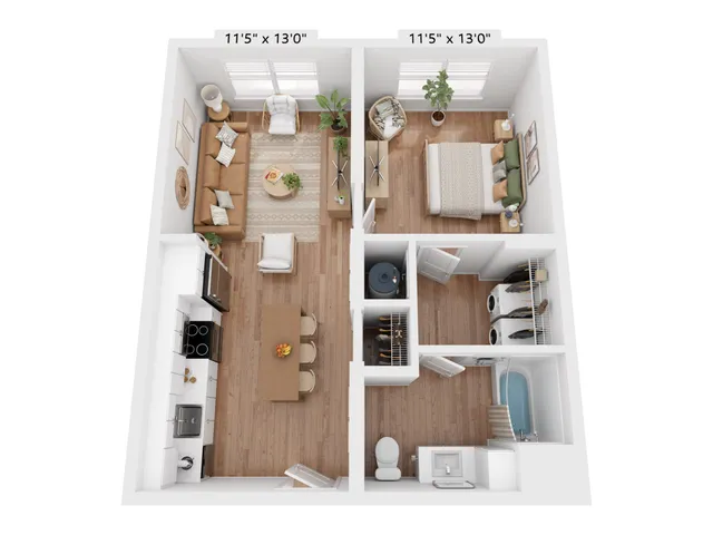 A1H | 1x1 | 662 sf