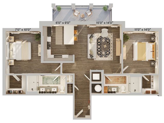 B4 | 2x2 | 1152 sf