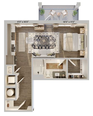 S1-HC | Studio | 607 sf