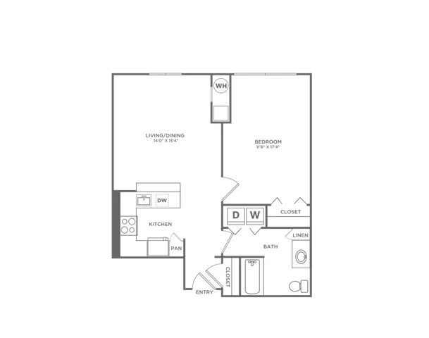 Avana Cliffside | A1BR | 1x1 | 747 sf