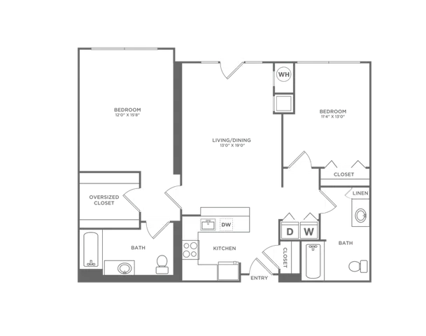 B2CG | 2x2 | 1053 sf