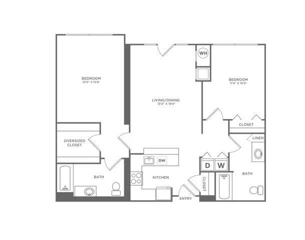 B2CR | 2x2 | 1053 sf