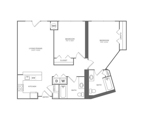 B2K | 2x2 | 970 sf