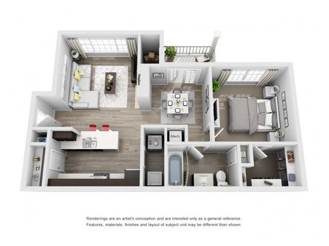 Cherokee | 1 bed 1 bath | from 837 square feet