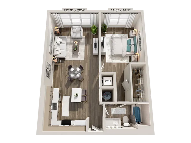 1 Bed / 1 Bath 797 sq. ft