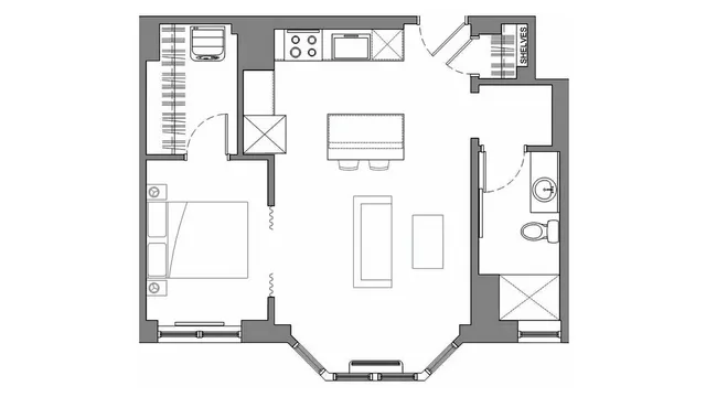 One Bedroom with Island