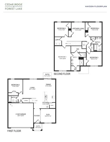 HAYDEN 5/3 floor plan black and white