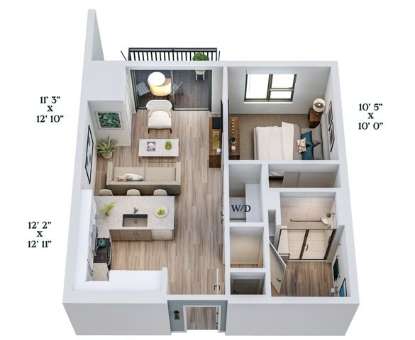 B1 | 1x1 | 581 sq ft