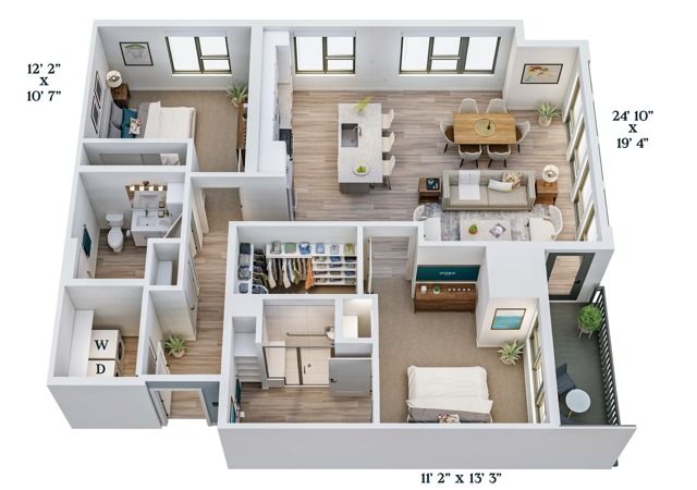 C14 | 2x2 | 1208 sq ft