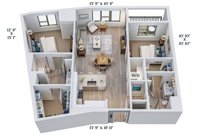 C11 | 2x2 | 1081 sq ft