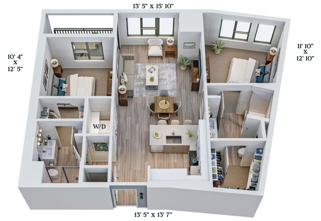 C8b | 2x2 | 1049 sq ft