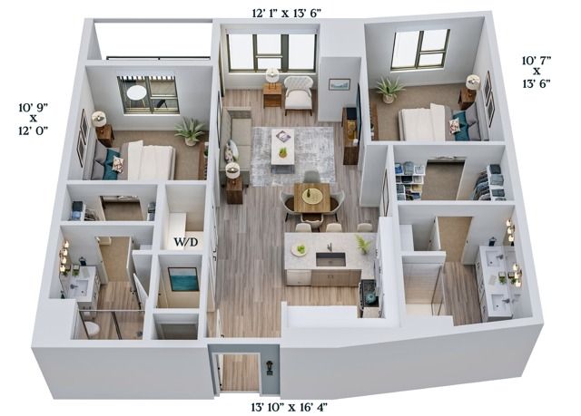 C4 | 2x2 | 1042 sq ft