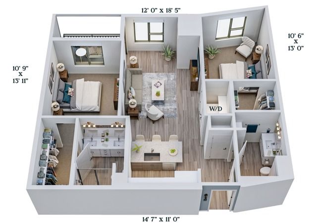 C2b | 2x2 | 1014 sq ft