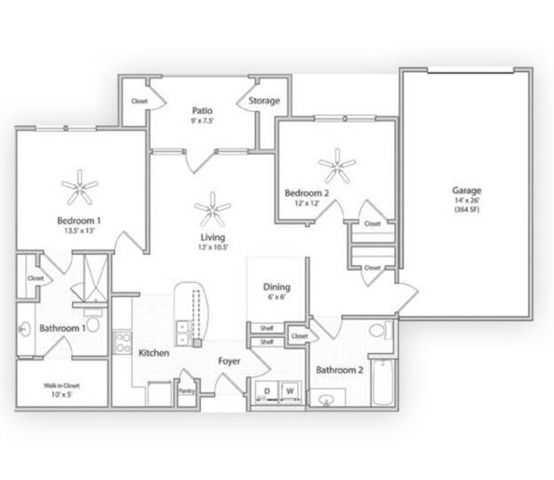 AFWC1g | 2x2 | 1157 sq ft
