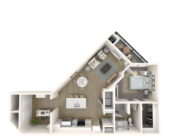 A2-D | 1x1 | 933 sq ft