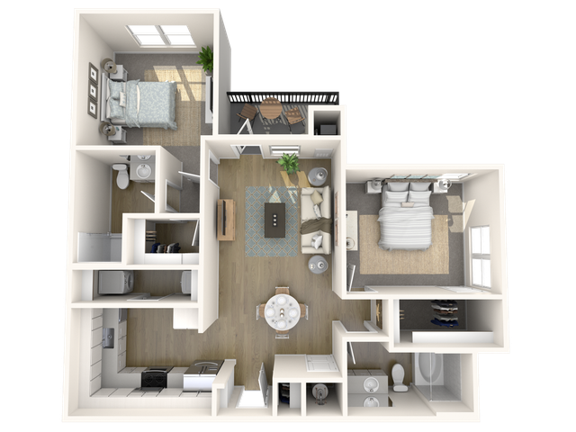 B1-A | 2x2 | 1046 sq ft