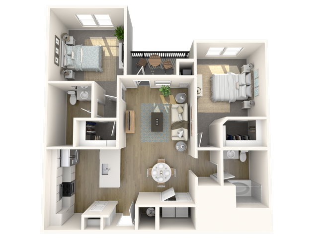 B2 | 2x2 | 1042 sq ft