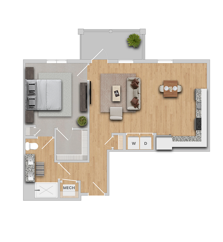 Almond IL | 1x1 | 782 sf