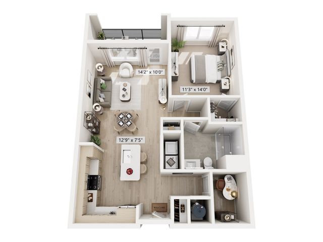 River Rock at Alexander Farms 55+ Active Adult Homes - One-Bedroom Floor Plan