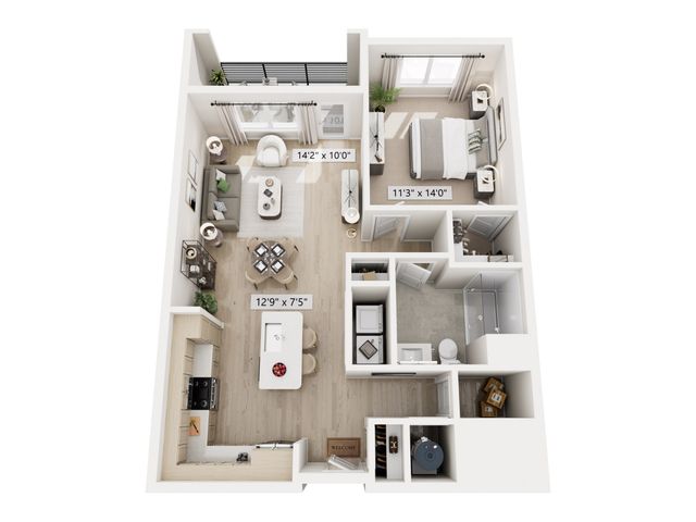 River Rock at Alexander Farms 55+ Active Adult Homes - One-Bedroom Floor Plan