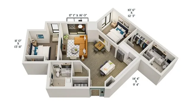 C4 | 2x2 | 1103 sq ft