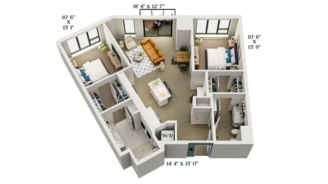C5 | 2x2 | 1126 sq ft