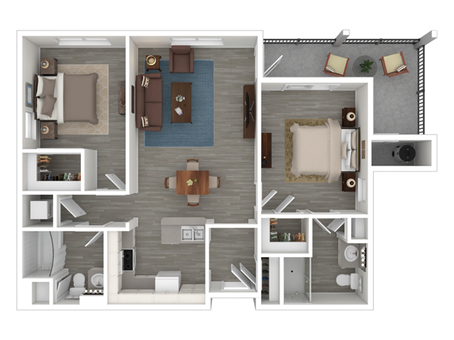 B1 | 2x2 | 980 sq ft