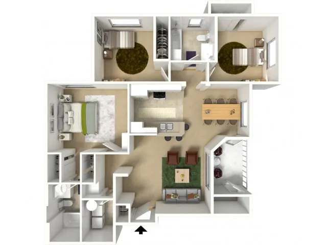 Cottonwood Three Bedroom Two Bath