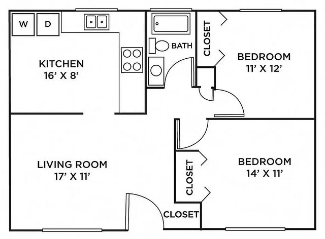 Milton Cove - Two Bedroom Floorplan