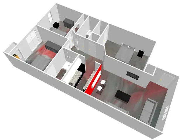 stadium walk 3 bedroom 2 bathroom floor plan