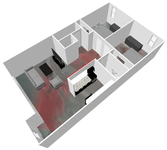 stadium walk 2 bedroom 1 bathroom floor plan