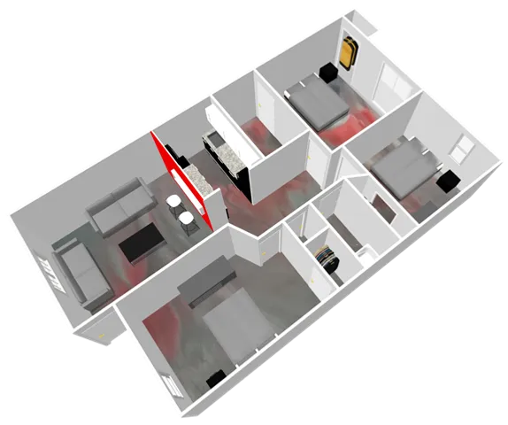 stadium walk 3 bedroom 2 bathroom floorplan