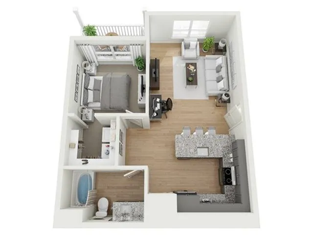 1 Bedroom Floor Plan/Advenir at Flowery Branch
