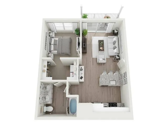 1 Bedroom Floor Plan/Advenir at Flowery Branch