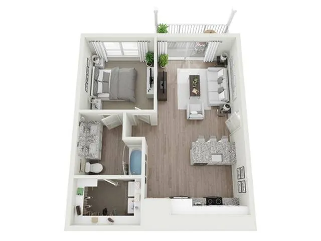 1 Bedroom Floor Plan/Advenir at Flowery Branch