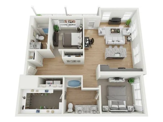 2 Bedroom Floor Plan/Advenir at Flowery Branch