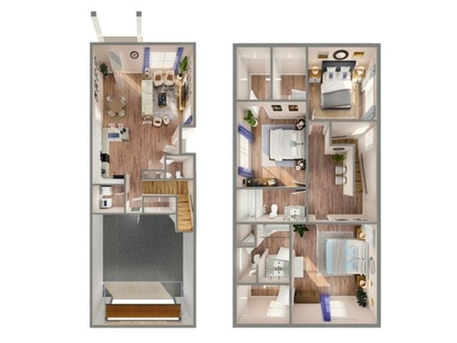 3 Bedroom 2 Bath Floor Plan | LEO at The Sanctuary