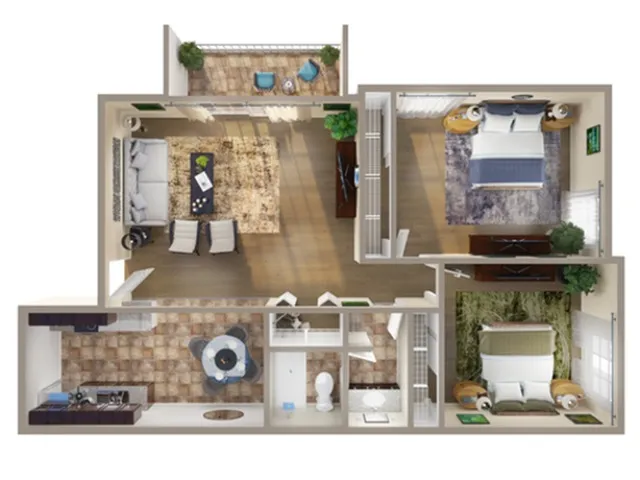 2 Bedroom Floor Plan | Apartments in Lakewood CO | Advenir at Bear Valley