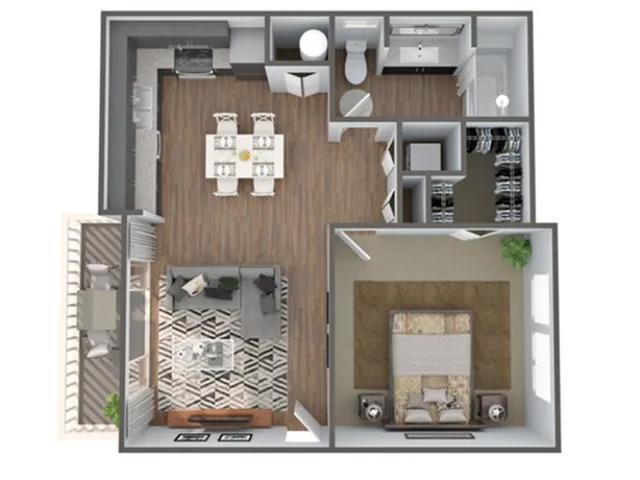 1 Bedroom Floor Plan | 1 bedroom Pet Friendly apartments