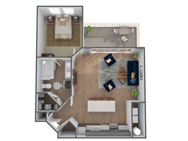 1 Bedroom Floor Plan | 1 Bedroom pet friendly apartments