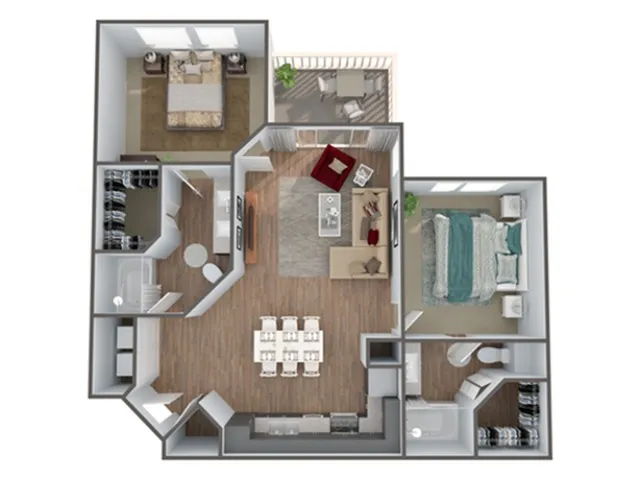 2 Bedroom Floor Plan | Luxury Apartments In Clermont Florida | Advenir at Castle Hill