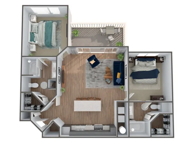 2 Bedroom Floor Plan | Luxury Apartments In Clermont Florida | Advenir at Castle Hill