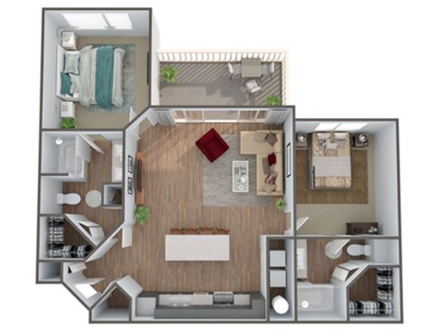 2 Bedroom Floor Plan | Luxury Apartments In Clermont Florida | Advenir at Castle Hill