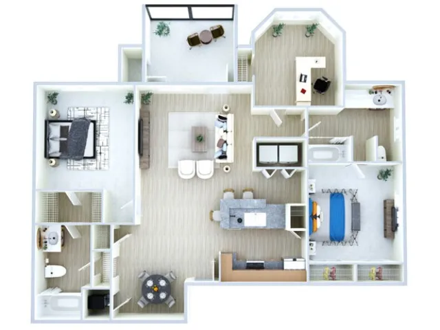 3 Bedroom Floor Plan | Houston TX Apartments Near Medical Center | Advenir at the Med Center